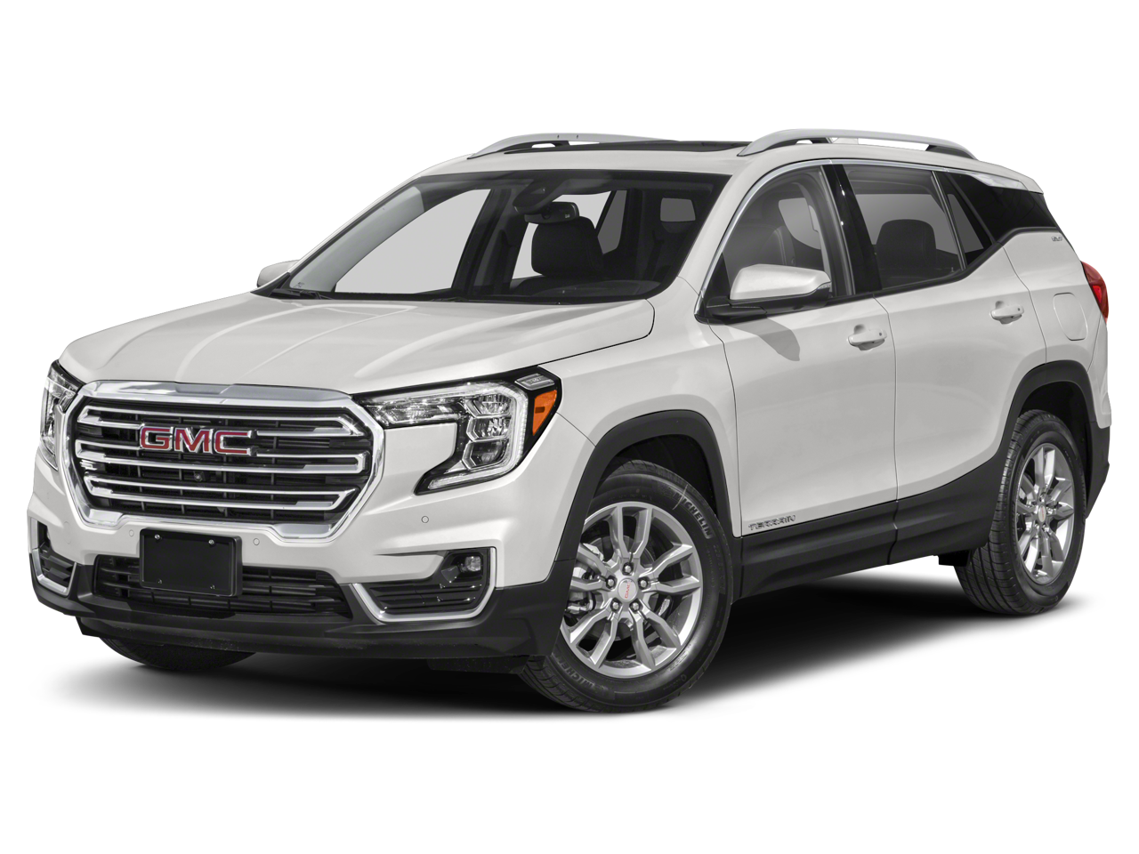 2024 GMC Terrain SLE in Downpour Metallic — front three-quarter view