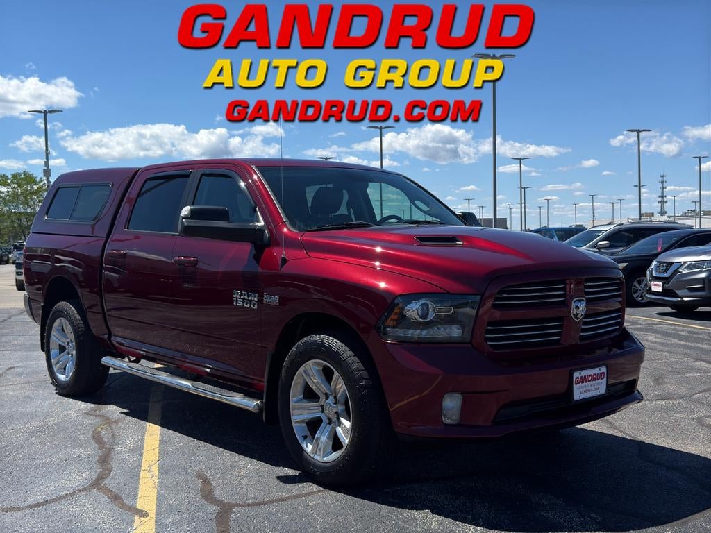 2017 RAM 1500 Sport in Red Pearl — front three-quarter view