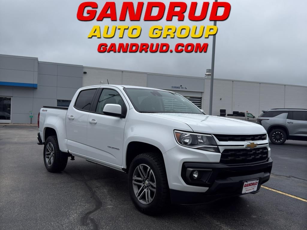 2022 Chevrolet Colorado LT in Summit White — front three-quarter view