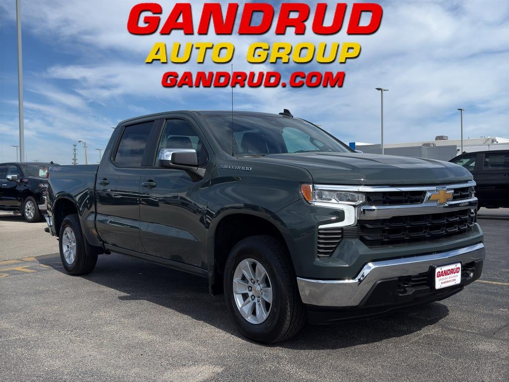 2025 Chevrolet Silverado 1500 LT in Cypress Gray — front three-quarter view