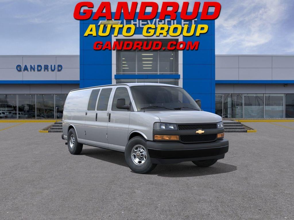 2026 Chevrolet Express Cargo 1WT in Silver Ice Metallic — front three-quarter view