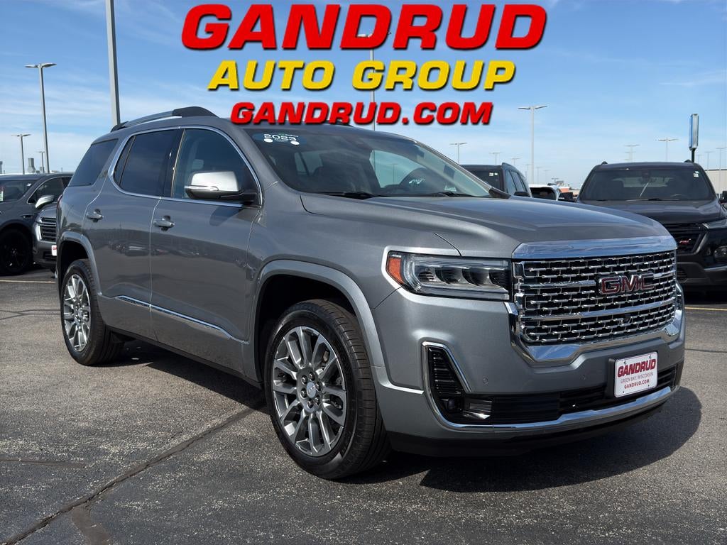 2023 GMC Acadia Denali in Sterling Metallic — front three-quarter view