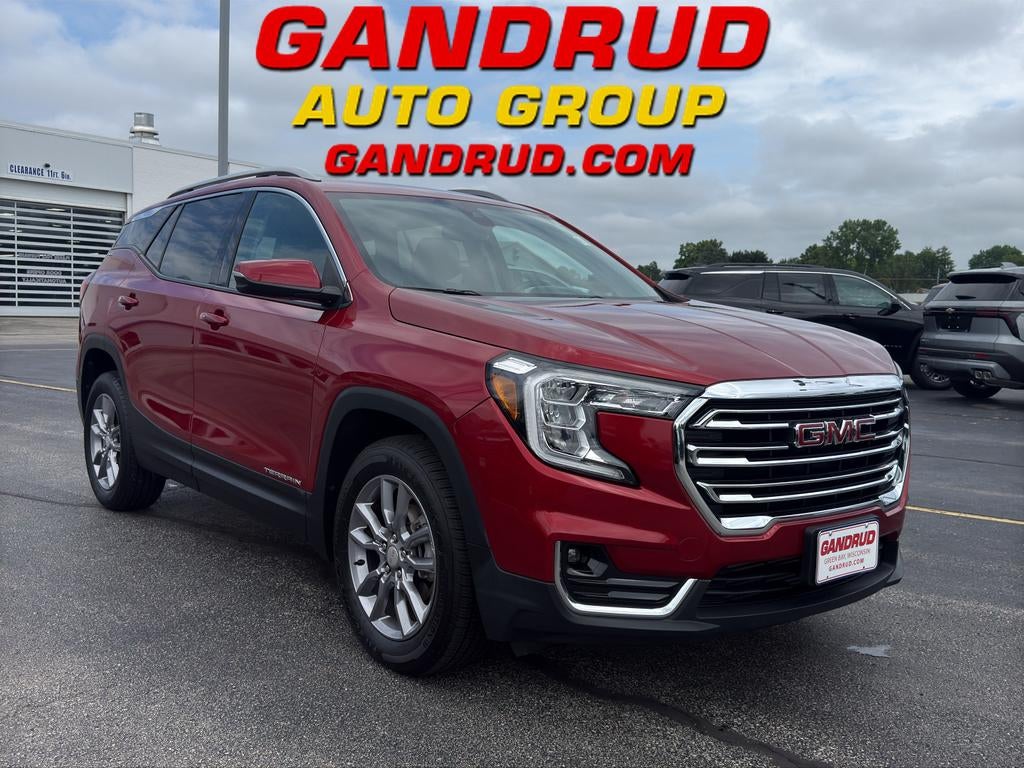 2022 GMC Terrain SLT in Cayenne Red Tintcoat — front three-quarter view