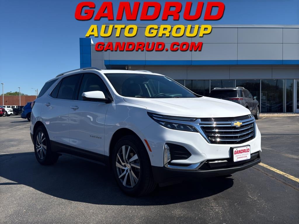 2024 Chevrolet Equinox Premier in Summit White — front three-quarter view