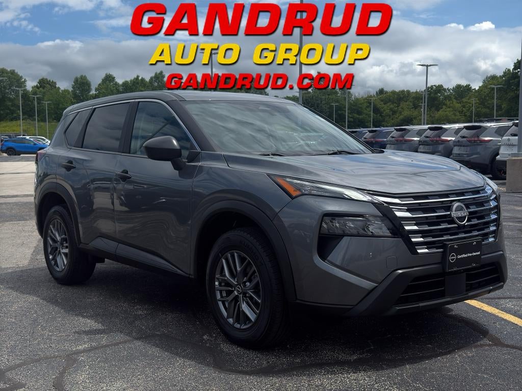 2024 Nissan Rogue S in Gun Metallic — front three-quarter view